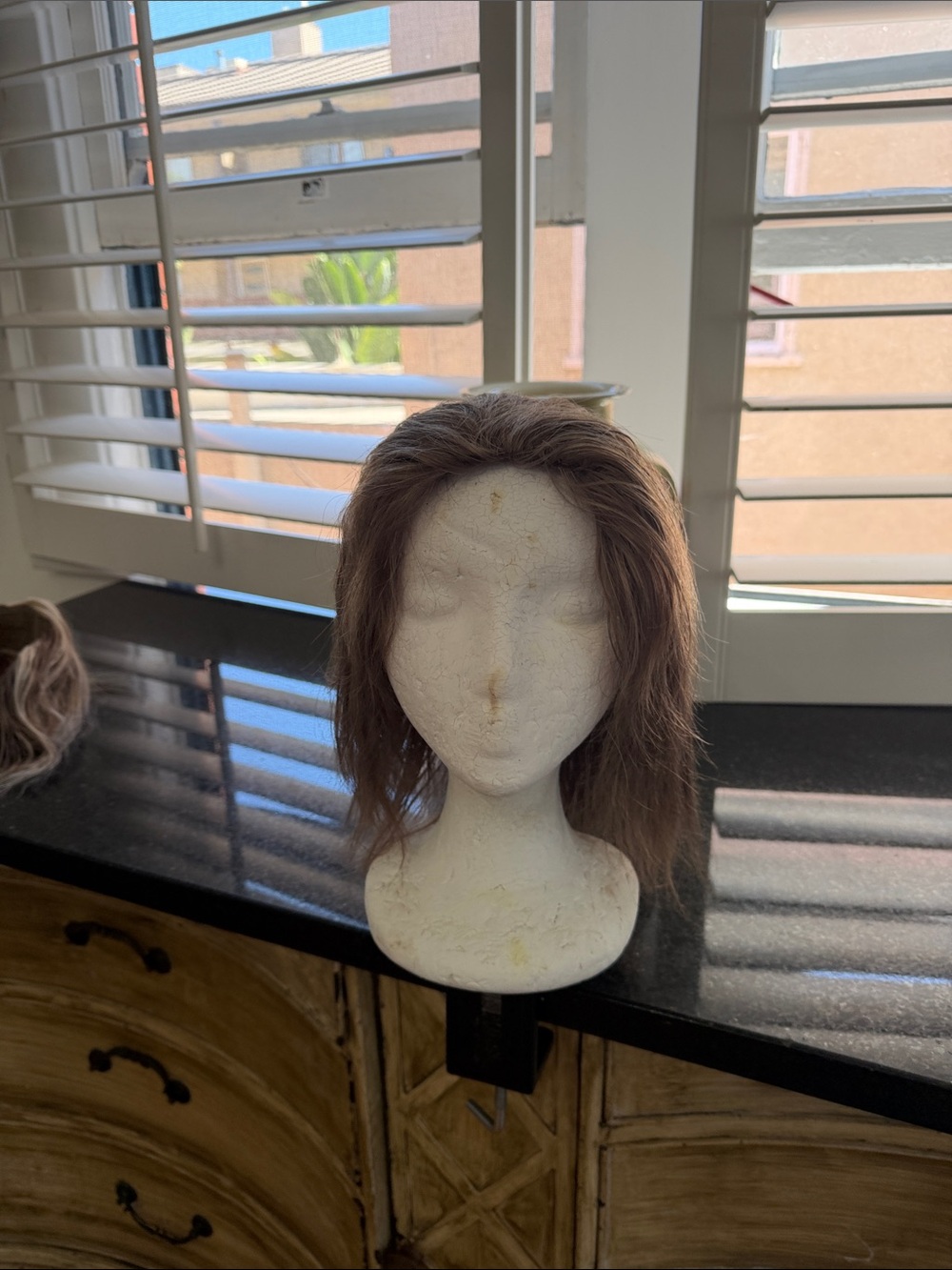 330  Vintage Human Hair wig Light Brown